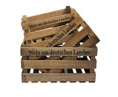 3er Set Deko Weinkiste mit Aufdruck Wein aus deutschen Landen 3x Holzkiste Obstkiste Wein Kiste Holz shabby vintage retro