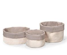 Lonvalo I 1001, Bosa I Aufbewahrungskorb Brotkorb Obstkorb (3er-Set) aus hochwertiger Baumwolle - Runder Korb als Aufbewahrungsbox Stoffkorb - Ideal für vielfältigen Einsatz im Haushalt