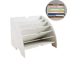 Magazinablage - Multifunktionale DIY-Aufbewahrungsbox Aus Holz, Fächerförmiger Aktenhalter, Aktenhalter Mit Sechs Fächern
