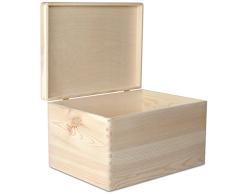Creative Deco XXL Große Holzkiste mit Deckel | 40 x 30 x 24 cm | Kiste Holzbox Erinnerungsbox Holz-truhe Aufbewahrungs-Box Spielzeugkiste Unlackiert Kasten | Ideal für Spielzeuge und Werkzeuge