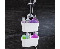 Duschkorb orange mit Haken zum Einhängen Duschregal Badregal Bad Utensilo Hängeregal