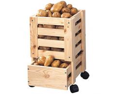 Kesper 67570 Kartoffel- und Obstkiste aus Kiefer, 25 x 44 x 31 cm