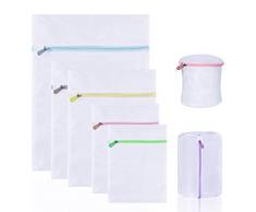 7tlg Wäschenetz für Waschmaschine, KAKOO Wäschesack aus Netzstoff Wäschebeutel mit Reißverschluss Wäschetasche für Bluse, Strumpfwaren, BH, Unterwäsche, Socken Wäscheschutz und Ordnung