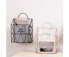 Wankd Magazinhalter, Zeitungshalter, Metalldraht Magazin Zeitungshalter Wand hängend Zeitschriftenständer Feilenhalter dekorativen Lagerbehälter Veranstalter (Schwarz)