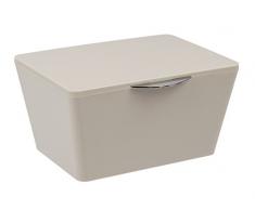 Wenko 22598100 Aufbewahrungsbox mit Deckel Brasil Aufbewahrungskorb, Badkorb mit Deckel, 15,5cm x 19cm x 10cm, taupe