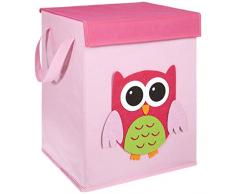 LOMOS faltbare große Spielzeugkiste mit bunten Motiven und Deckel (37x 30x 26cm)