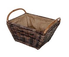 Kaminholzkorb Universalkorb Kaminkorb Holzkorb Vielzweckkorb aus Rattan Krabu ausgestattet mit Leinen