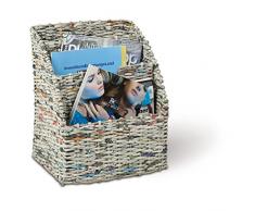 Adam Schmidt Zeitschriftenkorb rechteckig, grau/Mehrfarbig, T 22cm x B 29cm x H 15/35 cm