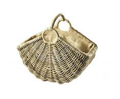 Kaminholzkorb Universalkorb Kaminkorb Rattankorb Holzkorb Holztrage Rattan mit Leinen