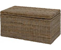 korb.outlet Truhe/Wäschetruhe aus Rattan (Natur Grau, Klein)