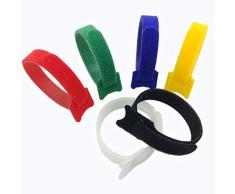 NUOBESTY 60Pcs Klettgurt Adhesive wiederverwendbare Adjustable Fastening Kabel-Schnur-Kabel Krawatten-Bügel für Workspace Home Office