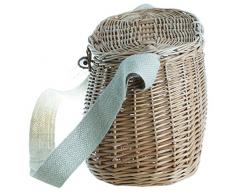 Anglerkorb aus Weide, Fischkorb, geflochtener Fischerkorb, Fischkorb mit Riemen, Weidenkorb für Anglerzubehör, Korb für Fischerzubehör