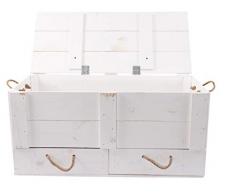 Vintage Möbel 24 GmbH 1x Traumhaft rustikale Holztruhe (85,5 x 42 x 43,5 cm, weiß)