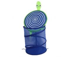 HENGSONG Faltbar Spielzeugkorb Wäschekorb Wäschesammler Wäschebox für Kinderzimmer Aufbewahrungsbox Spielzeugkiste 7 Farben (Blau Schildkröte)