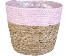 mica Living Pflanzkorb - aus Stroh - rosa - Verschiedene Größen Pflanzkorb - aus Stroh - rosa -