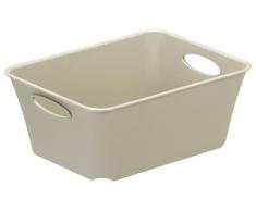 Rotho Living kleine Aufbewahrungsbox/Dekobox 3 l mit Deckel, Kunststoff (PP), cappuccino, A7 / 0,5 l (14,6 x 11,4 x 6 cm)