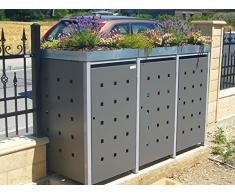 Mülltonnenbox Quadra aus Metall 3x 240 Liter