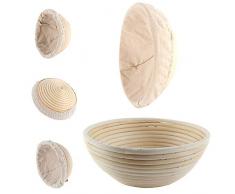 WISREMT Brotkorb rund Rattanschale Brotkorb Gärkorb mit Stoffbezug 5 Größen 13*6cm/5.1*2.3in