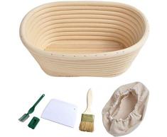 NV Oval Bread Banneton Proofing Basket, erstklassige Rattanschale, Rising Dough Baking Bowl Geschenke für Artisan Bread Making Starter 28x14x8cm