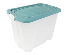 keine Angabe Rollbox 60x38x44cm Aufbewahrungskiste Spielzeugkiste Transportbox Utensilien, Farbe:Deckelfarbe Petrol