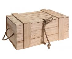 Meinposten Holzkiste mit Deckel Kiste Schatzkiste Schatztruhe Holzkasten Holz braun Truhe mit Deckel (H 18 x B 42 x T 30 cm)