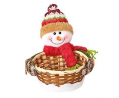 Sarplle Puppe Obstkorb Weihnachts Süßigkeite Korb Rattan Obstschale Snackbox Creative Weidenkorb für Kekse, Trockenfrüchte, Obst, Geschenk