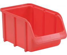 hünersdorff Sichtbox / Stapelbox / Lagerbox in Größe 3, stapelbar, Farbe: Rot