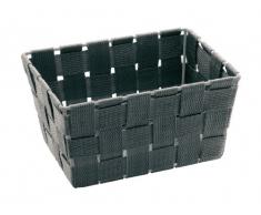 WENKO 21349100 Aufbewahrungskorb Adria Mini Grau - Badkorb, rechteckig, Polypropylen, 19 x 9 x 14 cm