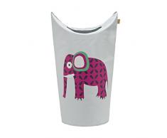 LÄSSIG Kinder Wäschekorb Spielkorb Aufbewahrungskorb Kinderzimmer Organizer Spielzeugkorb/Laundry Bag Wildlife Elephant