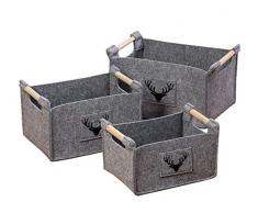 B.o.l.t.z.e 1 x Korb Karly Filz grau Länge 40-53 cm, Größe:groß