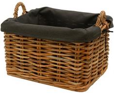 Stabiler Kaminholzkorb Flechtkorb mit Inlett Holzkorb Allzweck-Korb aus unbehandeltem Rattan zur Aufbewahrung- Natur