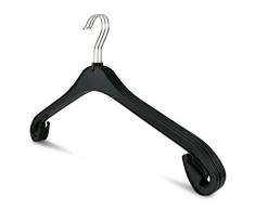 famy.Shop Kleiderbügel 20 Stück aus Kunststoff Garderobenbügel für Hemden/Blusen, dünn platzsparend, drehbare Haken, schwarz, NA 43cm (20)