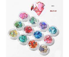 Zoloyo Partikel Zerkleinert, 12 Boxen/Set Bunte Perle Licht Zerkleinert Muschel Scheiben Partikel Zerkleinert Shell Maniküre Set - 4