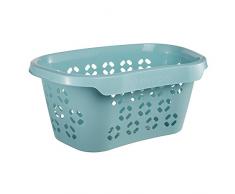 keeeper Wäschekorb mit Hüftstütze, Luftdurchlässiges Dekor, 30,5 l, Anton, Hellblau