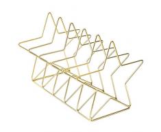 Xigeapg Zeitschriften Halter File Sorter Metall 5 Slot Desk Organisator Rack für Dokumenten Ordner Letter und Book Gold Pentastar Form
