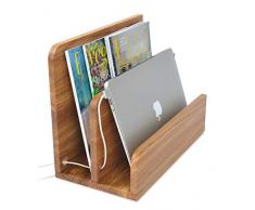 Natuhr Zeitungsständer Tidy Holz Zeitungshalter Ladestation für Handys, Tablets & Co (Eiche geölt)