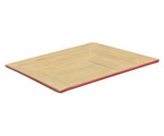 Ambiance Nature 506261 Schale, quadratisch, geflochtener Bambus, Rot