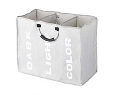 Galapara Wäschesortierer 3 Fächer,Wäschekorb, Faltbarer,Wäschesack Sortieren von Kleidung spart Zeit,WÄschesammler,Kinder Baby Wäschebox Wäschesack Wäschetasche mit Aluminium Griffen