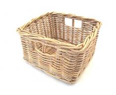 Regalkorb, Holzkorb, Allzweckkorb aus Rattan, hell naturfarbig, Größe 2, ca. 42 x 42 x 28