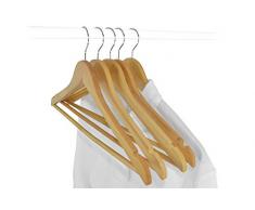7 Kleiderbügel Holz Holzbügel mit Hosenstange