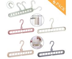 Sunshine smile Cascading Hanger,Magic Hanger,Multi Bügel Organizer,Closet Organizer Hanger,Kleiderbügel Platzsparende,drehbarer kleiderbügel (5 Stück)