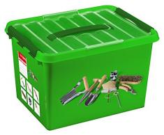 SUNWARE Q-Line Garten-Box + Einsatz - 22 Liter - 400 x 300 x 260mm - grün