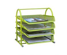 Mnjin Magazinablage Metallgitter Briefablage Kratzfest stapelbar, für Home Office Desktop Supplies (Farbe: C1)