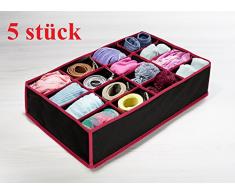 Aufbewahrungsbox 5er Set praktischer Wäsche-Organizer mit 16 Fächern von WENKO