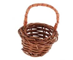 Toygogo Mini Rattankorb Geflochtener Korb für 1/12 Puppen