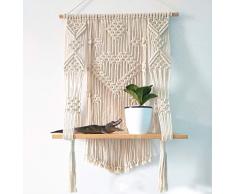 YOUNICER Nordischen Stil Quaste Tapisserie Makramee Pflanzenhalter Blumentopf Quaste Korb Hause Wandbehang Dekoration