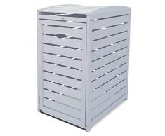 Habau 120-und 240 Liter Mülltonnenbox, grau