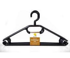 Spetebo Kleiderbügel 50er Pack in schwarz - extra schwere Qualität (45g pro Bügel) - mit Anti-Rutsch-Rillen und Krawatten- bzw. Gürtelhalter