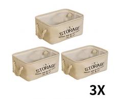 WM Homebase 3er Set Aufbewahrungskörbe Stoffkorb Aufbewahrungskorb aus Stoff Korb Aufbewarungsbox Storage 34,5x24,5x15CM