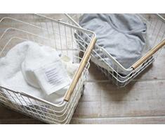 YAMAZAKI Tosca Wäschekorb, Stahl, Weiß, L